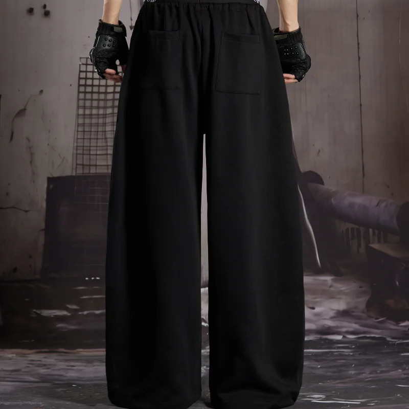 Эластичные спортивные брюки унисекс MWJLPWQ с широкими штанинами, махровой тканью, вертикальным принтом и подолом до пола, в стиле хип-хоп, повседневные, 17144 (art.: 3920dbdad6005) - 3920dbdad6005