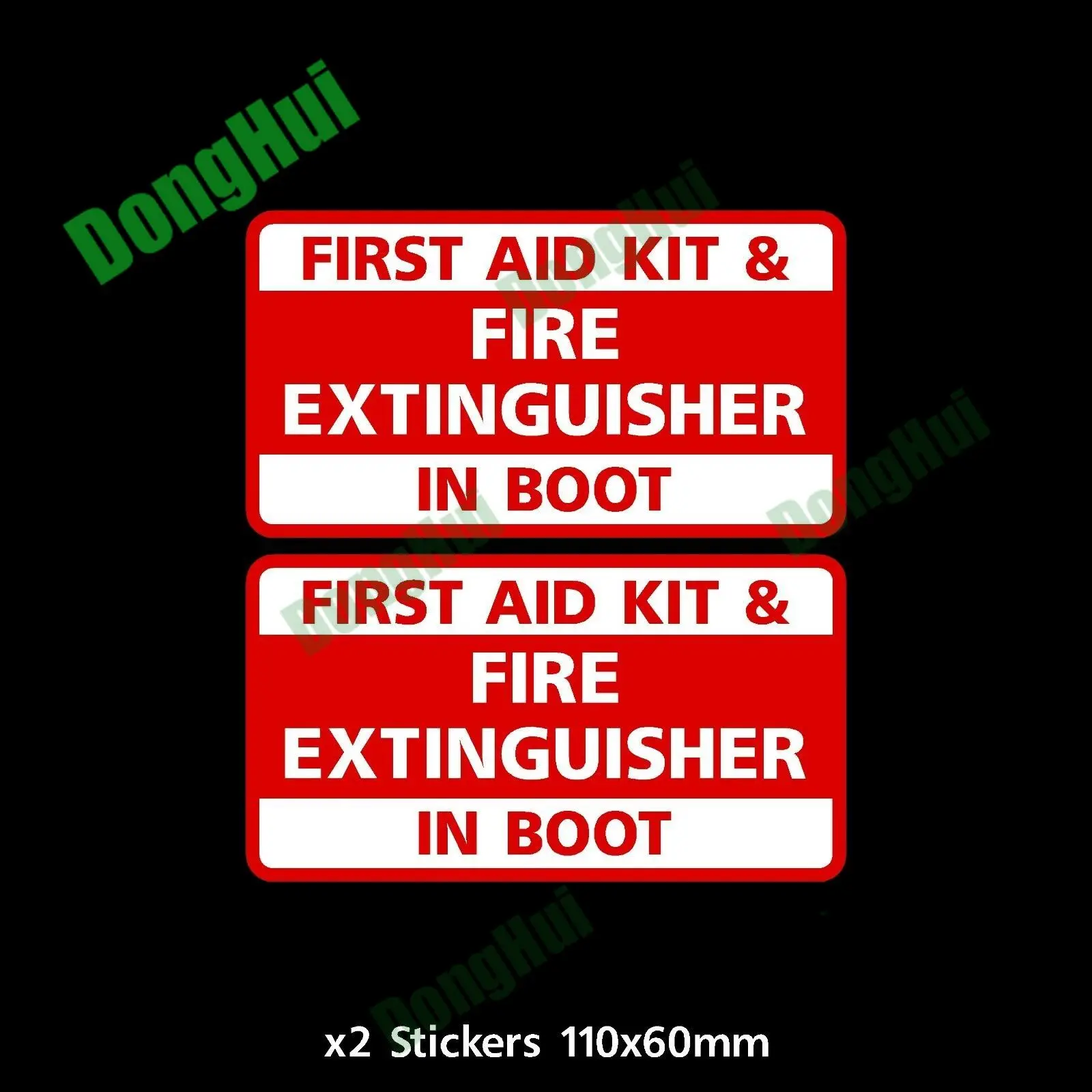 

2X аптечка первой помощи и огнетушитель в багажнике пластиковый знак Предупреждение опасная наклейка для мастерских строительных площадок ...