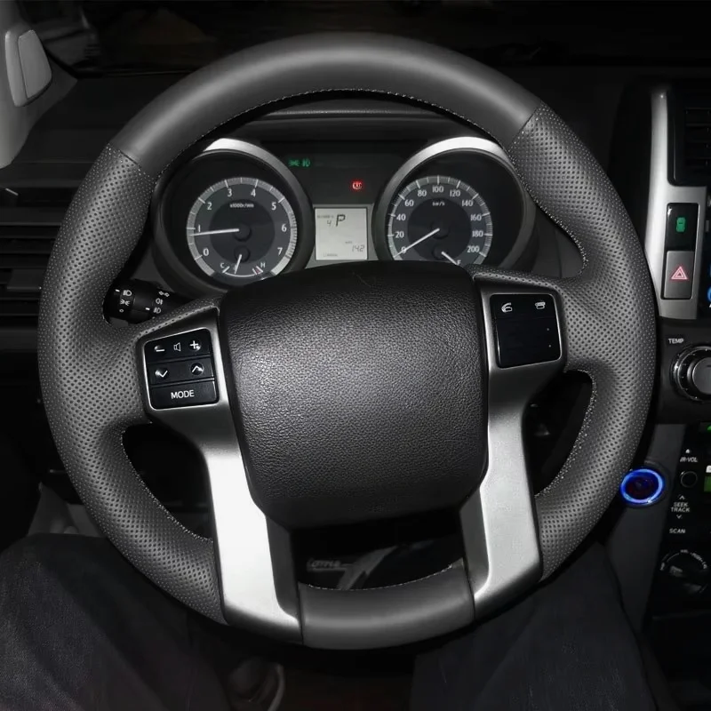 

Для Toyota Land Cruiser Prado 2010-2015 Tundra 2013-2017 Tacoma 4Runner 2011-2016 кожаный чехол на руль автомобиля сшитый вручную