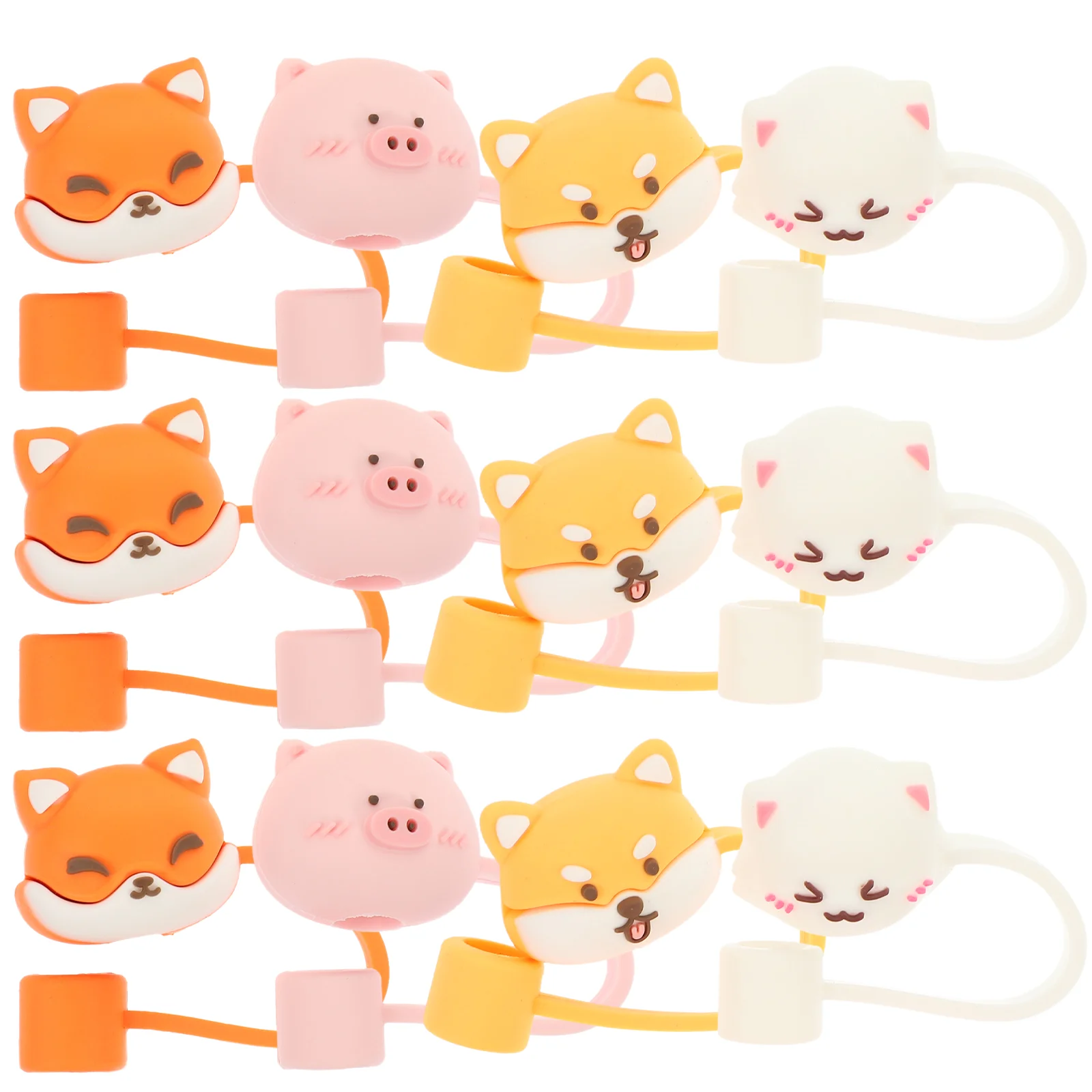 

Straw Drinking Tips Cap Cover Caps Covers Plugs Reusable Plug Cute Protectors Silicone Anti Cartoon Straws Endtip Home Kitchen