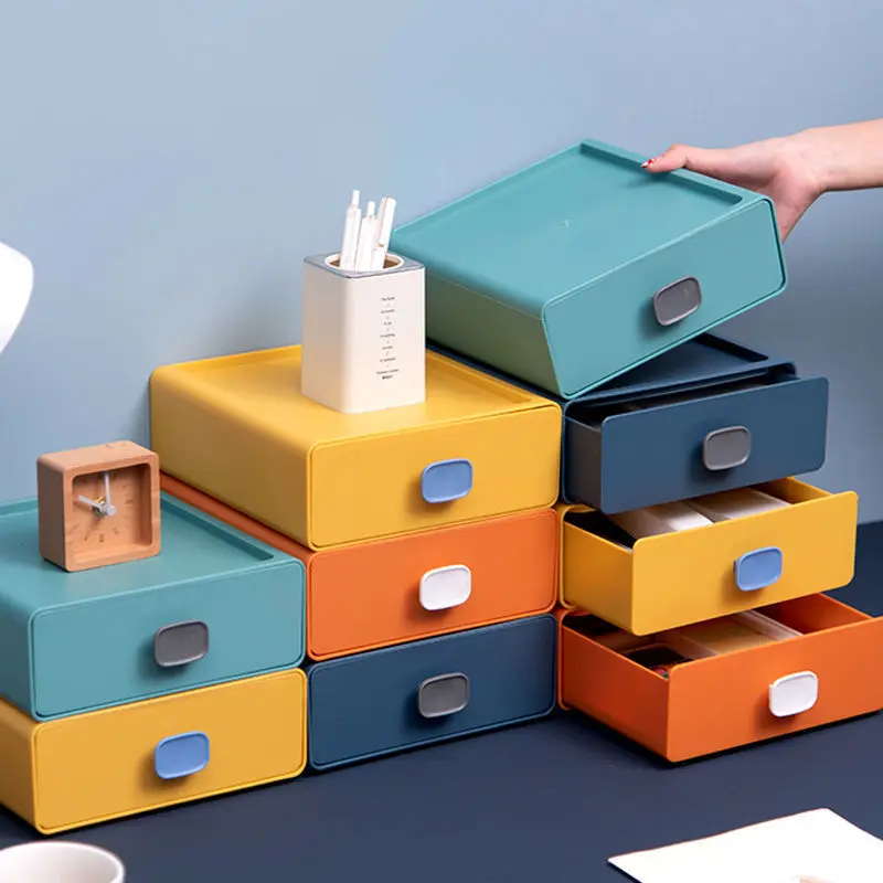 

Desktop Drawer Cosmetic Storage Box Small Plastic Jewelry Box Multifunctional Organizer