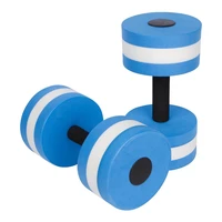 2pcs aquatic exercise dumbells eva water barbells hand bar for water resistance aerobics blue
