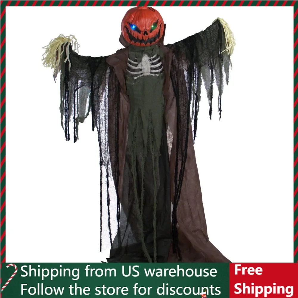 

Украшение на Хэллоуин, искусственные украшения, полноразмерный аниматронный пугал, многоцветный, на батарейках, хеллоуин, бесплатная доставка, ужас