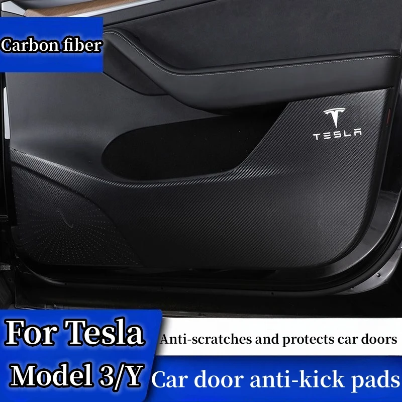 

Защитная пленка для автомобильной двери, кожаная защитная пленка для Tesla Model 3, декоративные наклейки Tesla Model Y 2023, автомобильные аксессуары