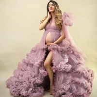 prom dresses 2022 pregnant womens maternity dress ruffles elegant evening gowns tulle photoshooting robes vestido de novia