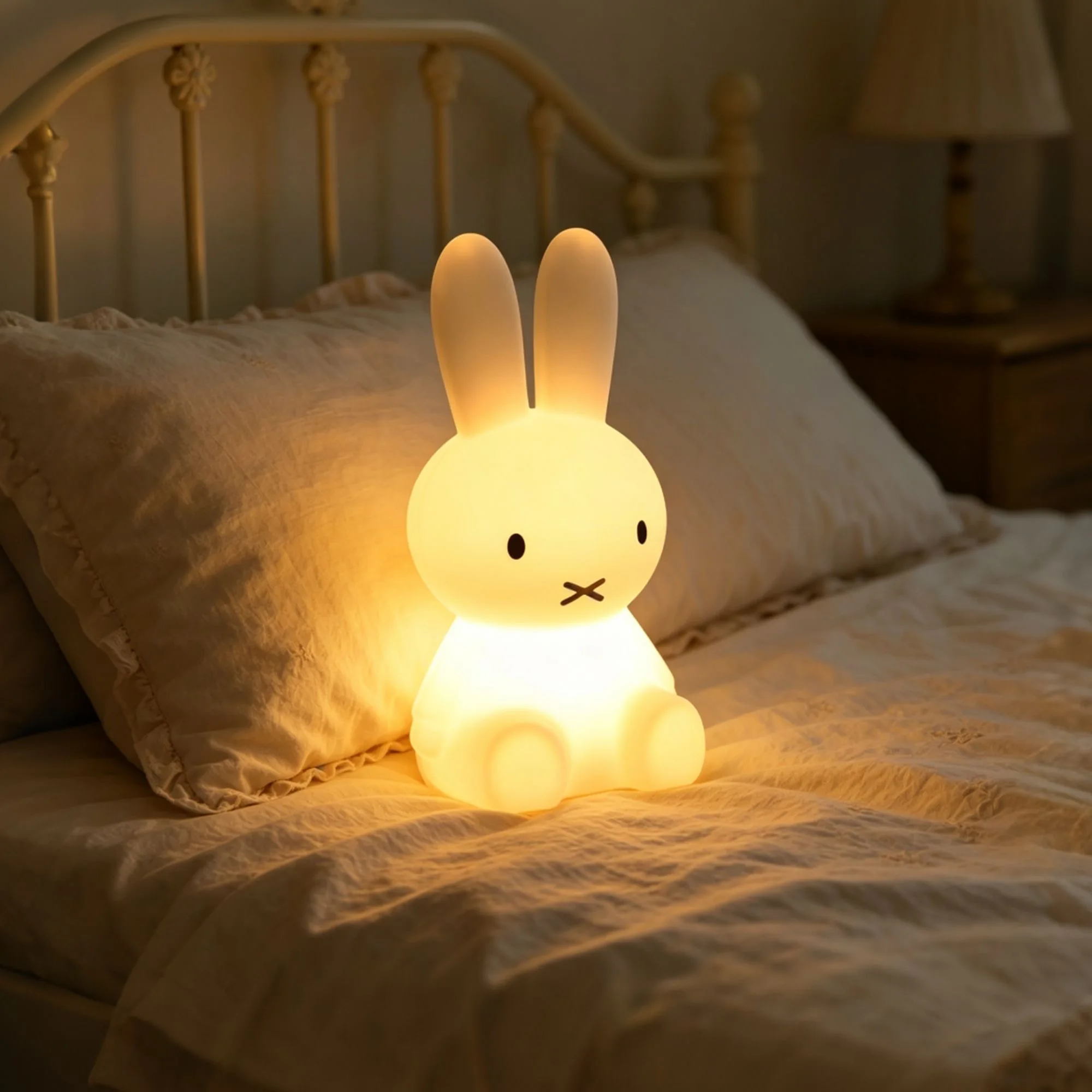 Фото Новинка! 28-сантиметровый ночник Miffy в скандинавском стиле, милый, красочный, с дистанционным управлением, для спальни, в виде мультяшного персонажа, милый подарок-игрушка. №4