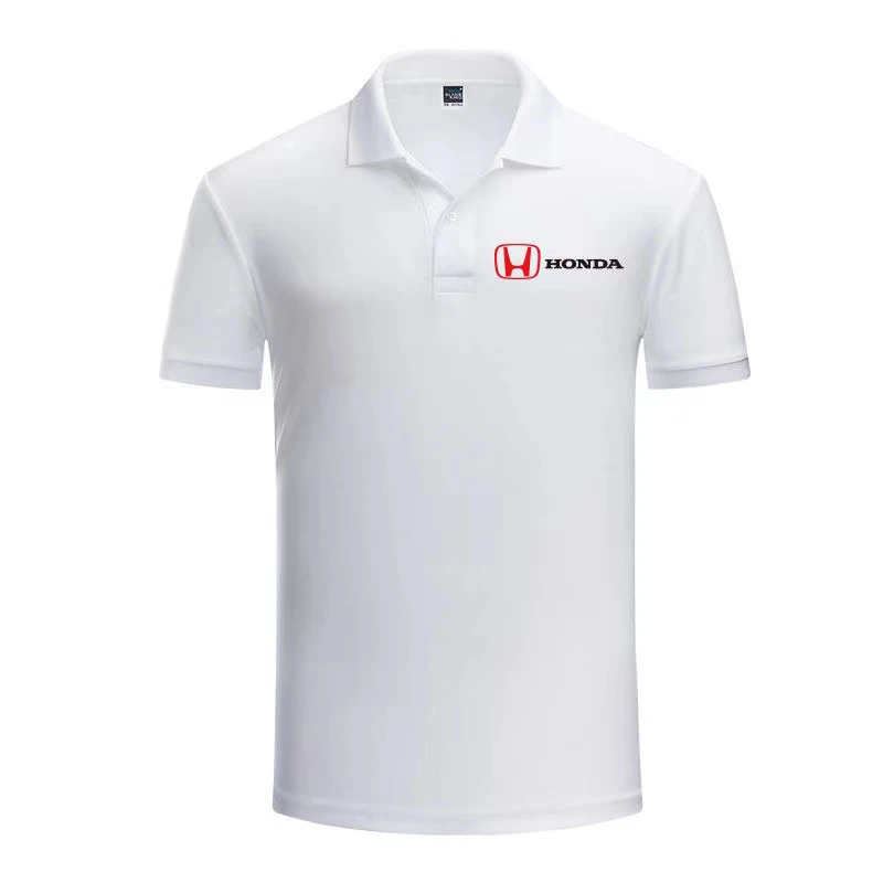 

HONDA Printed Business Casual Sports Solid Color Short Sleeve Men's Popular Lapel Cotton Quality Polo Shirt