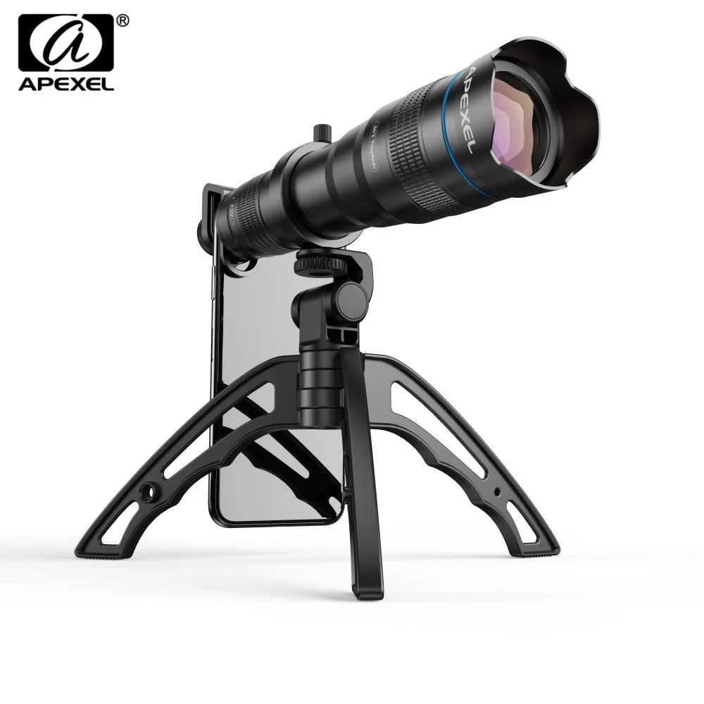 

APEXEL HD 36X Phone Lens Camera Telephoto Zoom Monocular Telescope Lens + SelfieTripod With Remote Shutter For All Smartphones