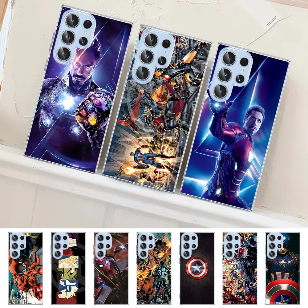 

Чехол с супергероями Marvel, Мстители, чехол для Samsung Galaxy S23, S22 Ultra, S21, S20, FE S10, 5G S9, S8 Plus, S10e, мягкий чехол для телефона из ТПУ