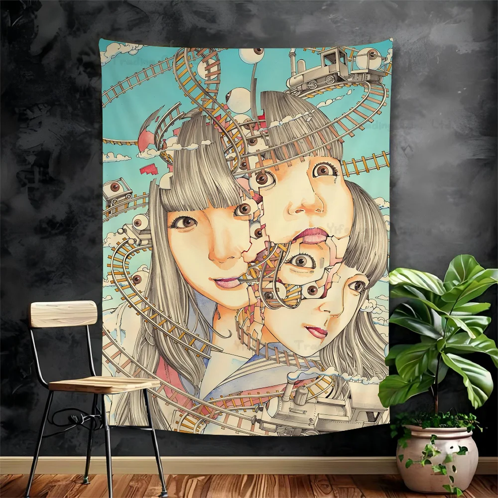 Shintaro Kago большой настенный гобелен с принтом ужасов художественная научная