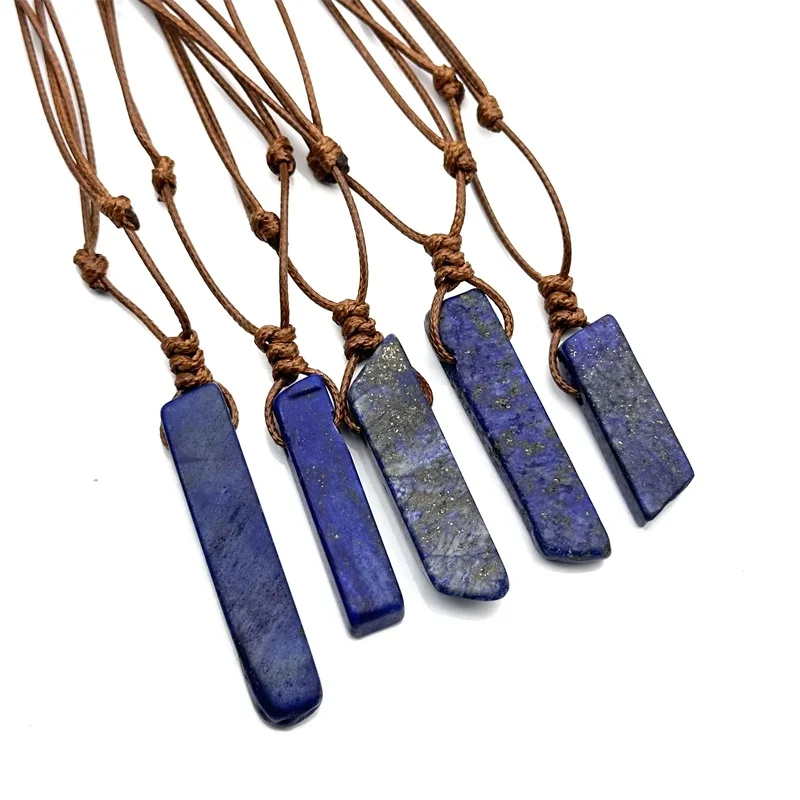 5/10/20 шт. коричневая веревка плетеная нестандартная полоса синий камень подвеска