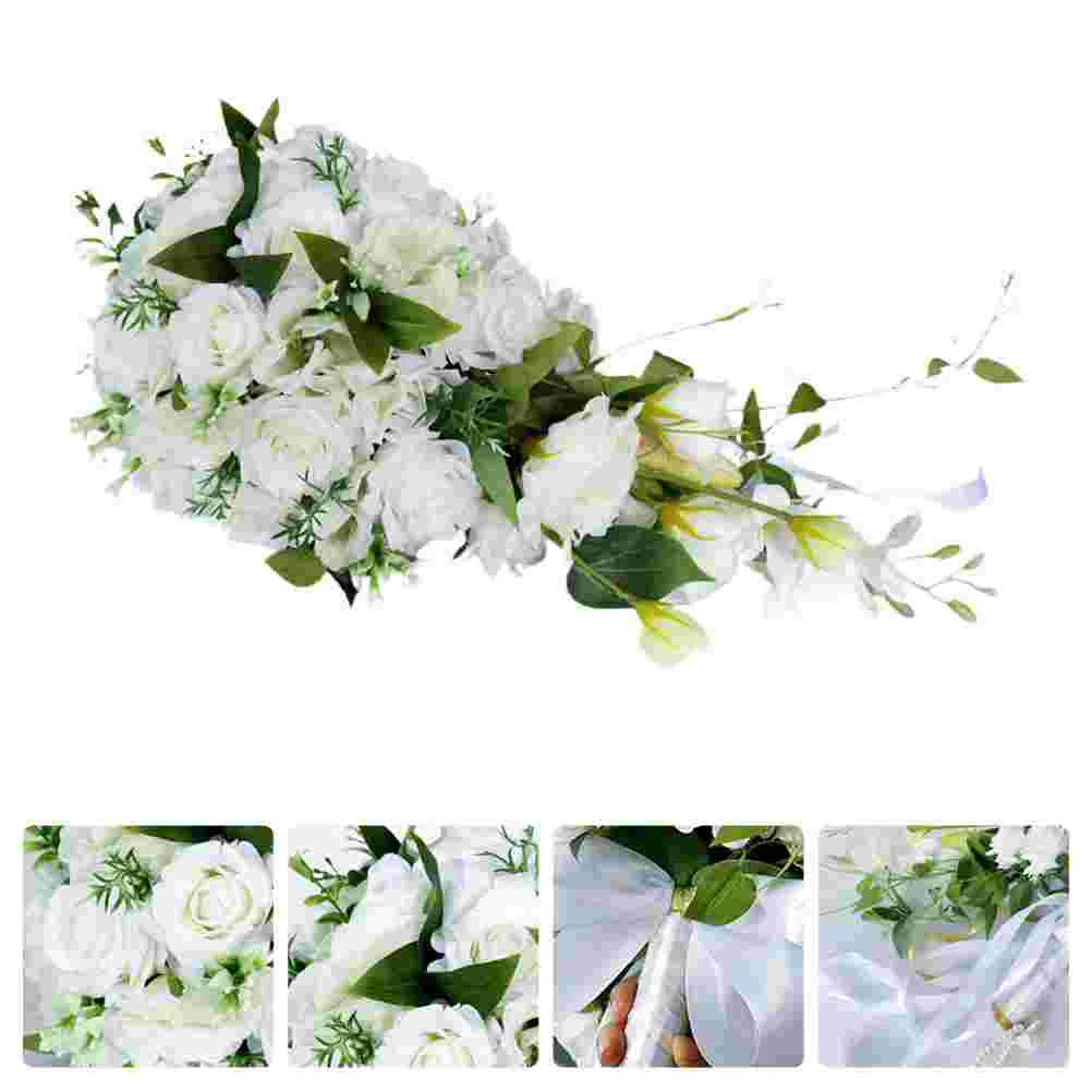 

Bridesmaid Flower Bouquet Holding Flowers Artificial Proposal Decorate Decorative Wedding Adornment White Simulation