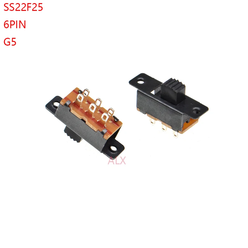 

Переключатель-тумблер SS22f25 G5, 10 шт., 2 положения, 6 контактов, ручка DPDT 2P2D, высота 5 мм, шаг 4,0 ММ, переключатели слайдов с креплением на панели SS22F25G5