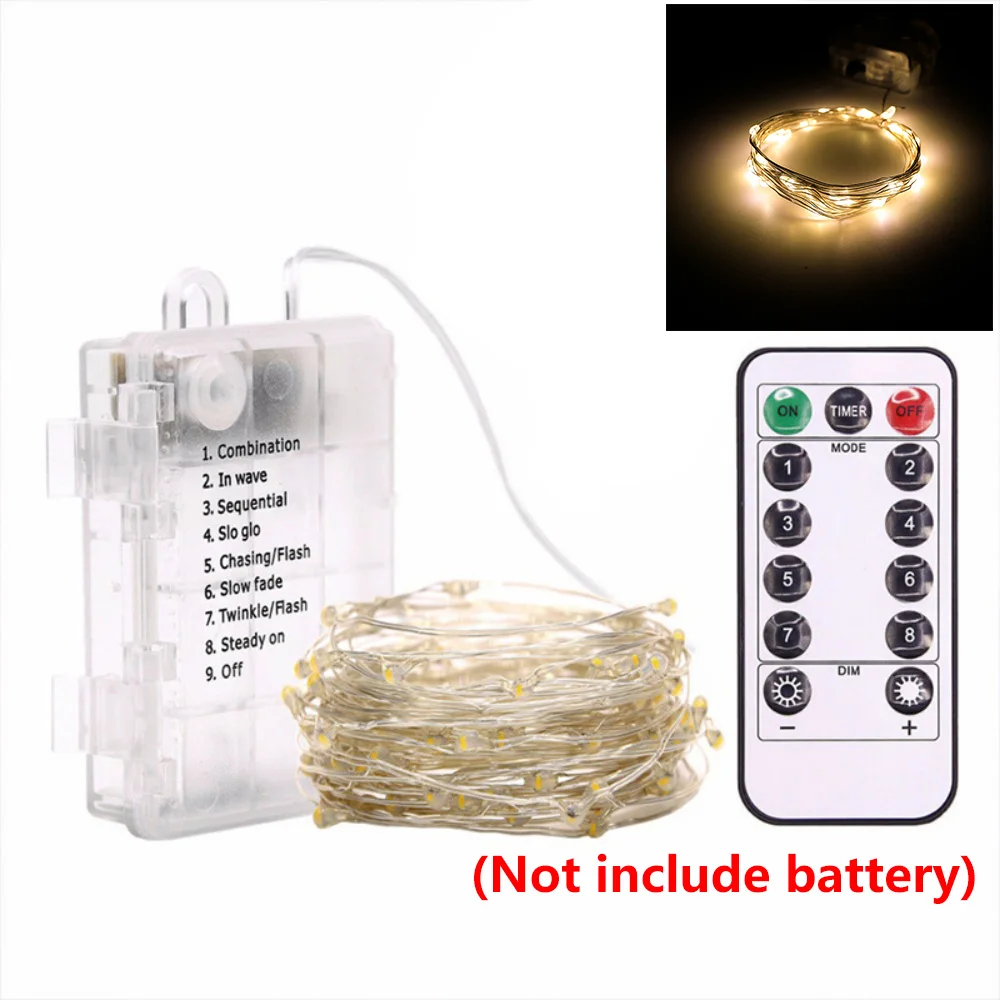 

GAHADA аккумуляторные светодиодные гирлянды 2/5/10/20 м теплый белый