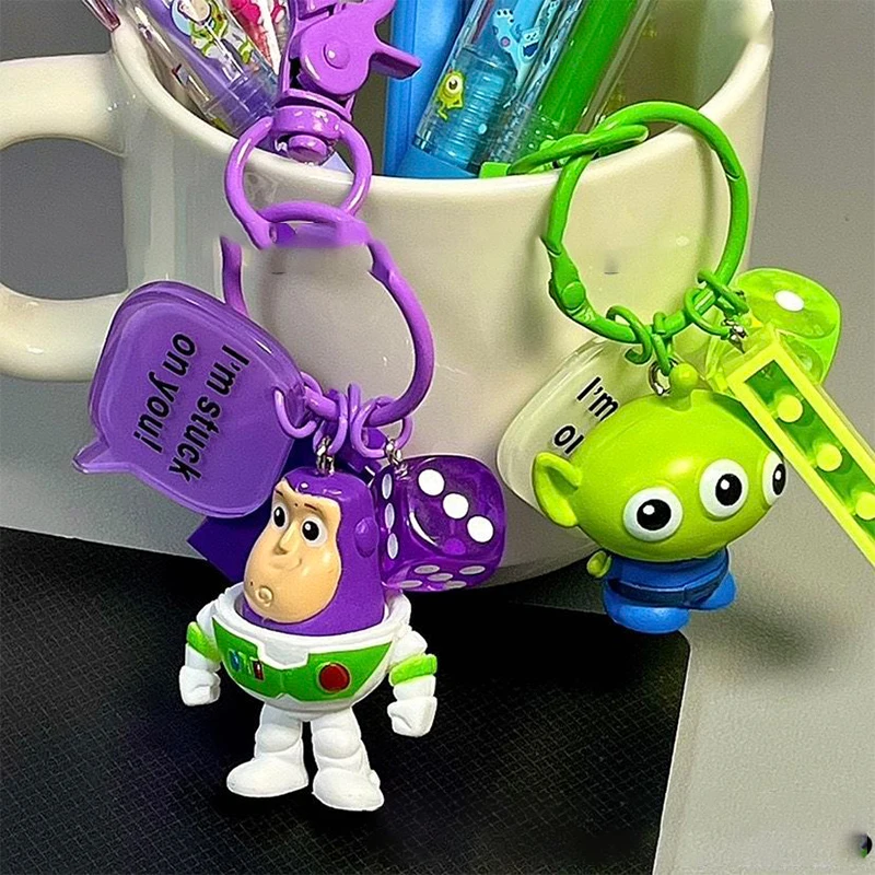 

Disney Toy Story Buzz Lightyear Alien Woody Fashion Key Chain Car Keyring Mobile Phone Bag Hanging Jewelry Kids Gifts