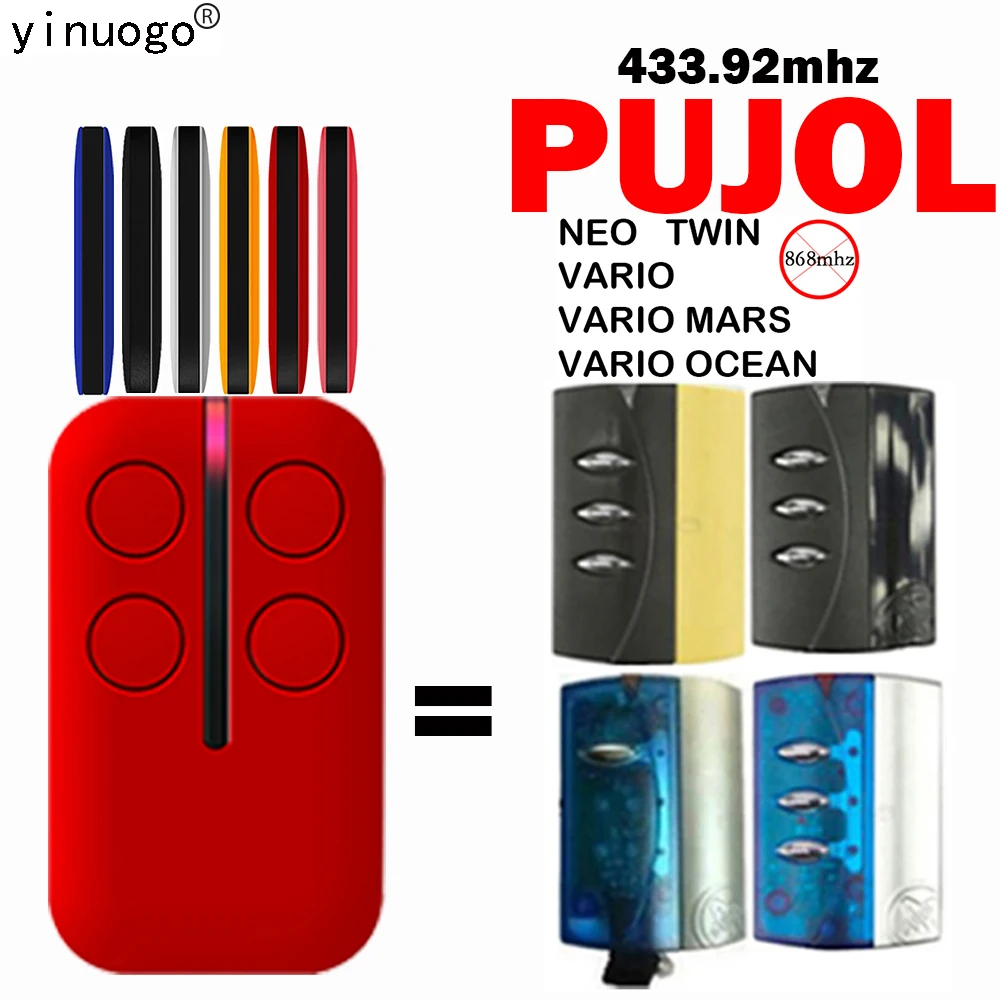 

PUJOL 433MHz Garage Door Remote Control Compatible with PUJOL NEO TWIN VARIO MARS OCSEAN Remote Control Door Opener 433.92mhz