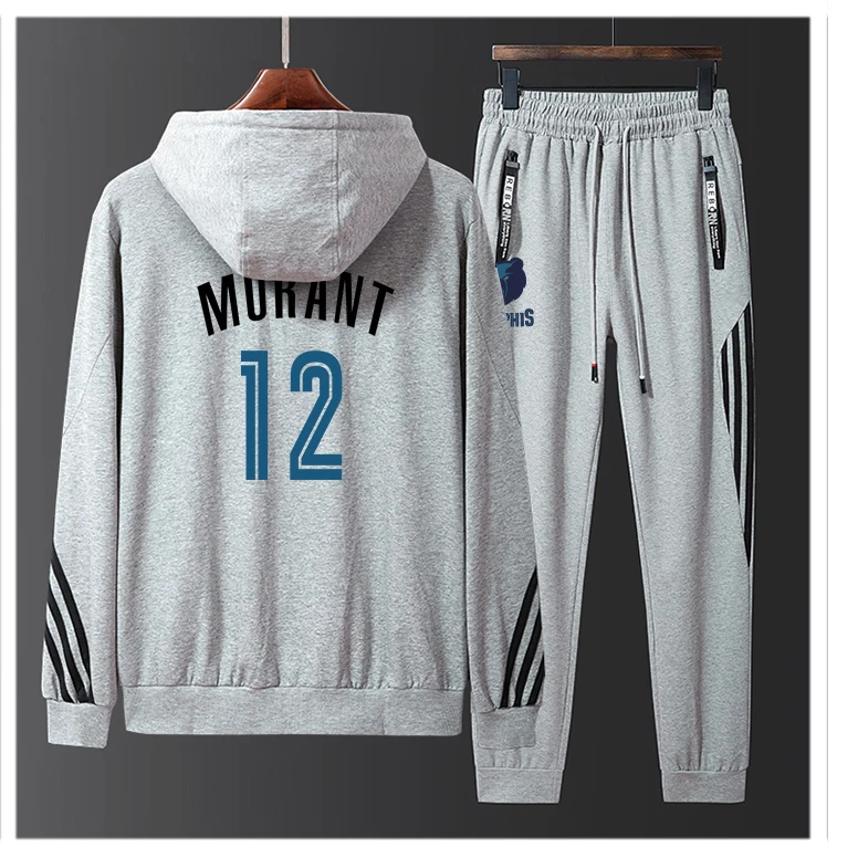 

2022 American Basketball Jerseys Clothes #12 Ja Morant Mike Bibby Memphis Grizzlies Sweatshirt Hoodies Jacket Set Zipper