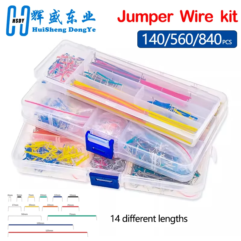 140/560/840pcs Electronic Diy Bread Circuit Board Jump Wire Test U Shape Solderless Prototype PCB Breadboard Jumper Cable Kit