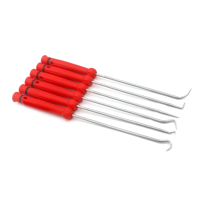 

6x Pick Hook Set Precision Hooks O-ring and Seal Puller Auto Vehicle Oil Seal Screwdrivers Set for Wires Gaskets Washers