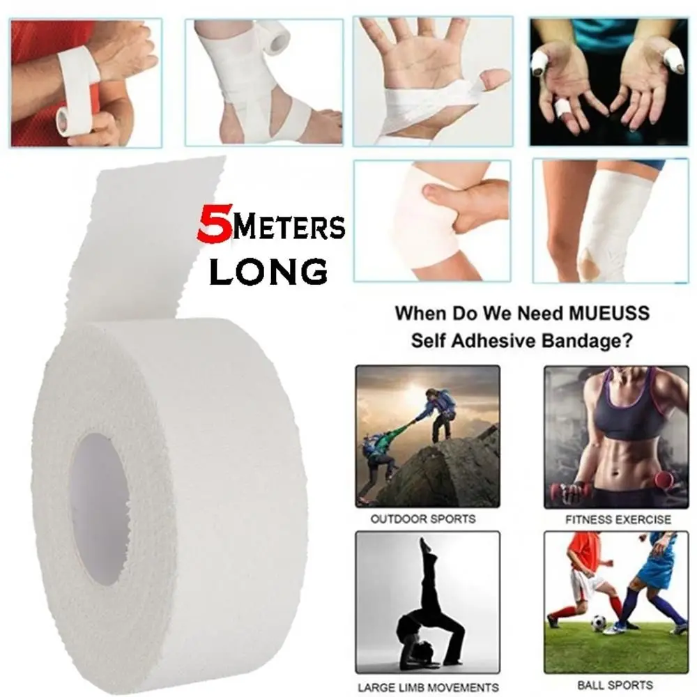 

1PC Medical Waterproof Cotton White Premium Adhesive Tape Sport Binding Physio Muscle Elastic Bandage Strain Injury Care Support