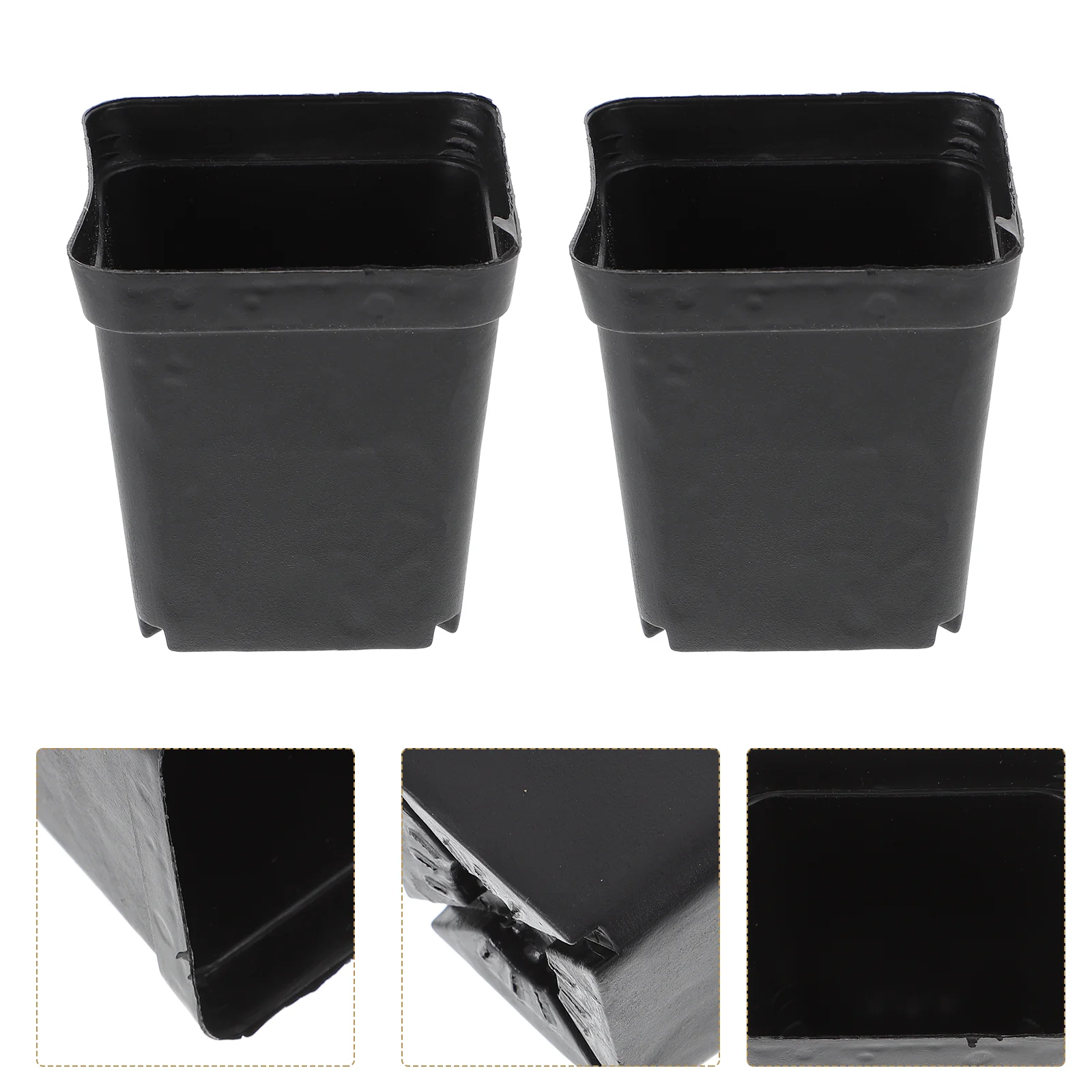 

50pcs Black Pots with Drainage Holes Nursery Pots Flower Pots Vegetables Container for Indoor Outdoor Plants Transplanting
