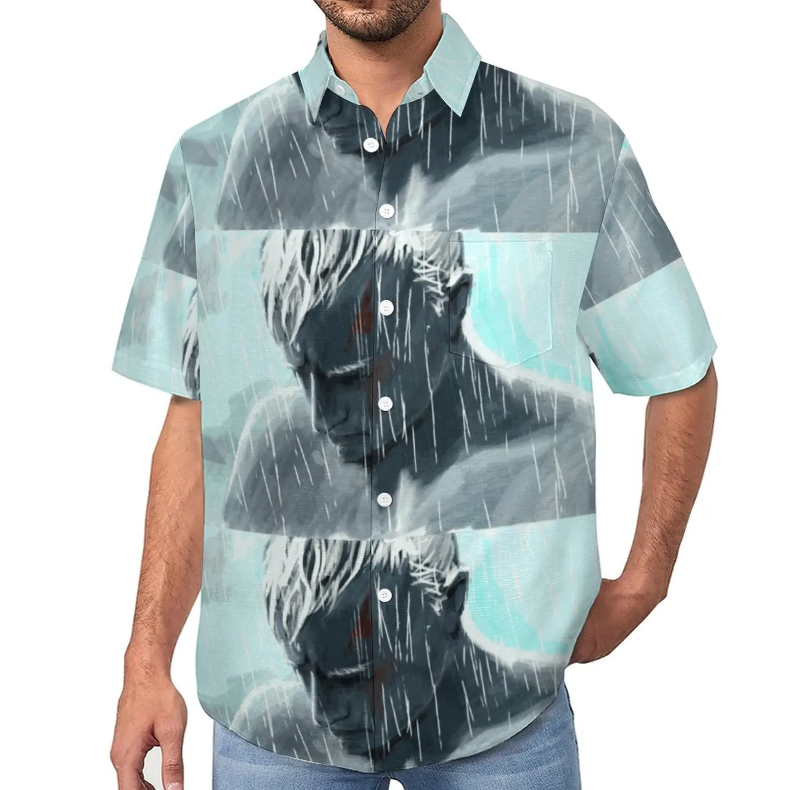 

Blade Runner Tears in Rain Vacation Shirt Roy Sad Summer Casual Shirts Men Trendy Blouses Short Sleeve Custom Tops Plus Size 4XL