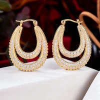 soramoore new high quality iced out hip hop earrings for women wedding geometric earring brincos female diy fashion jewelry gift