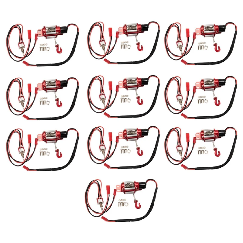 

10X RC Car Metal Steel Wired Automatic Simulated Winch For 1/10 RC Crawler Car Axial Traxxas TRX4 SCX10 90046 D90