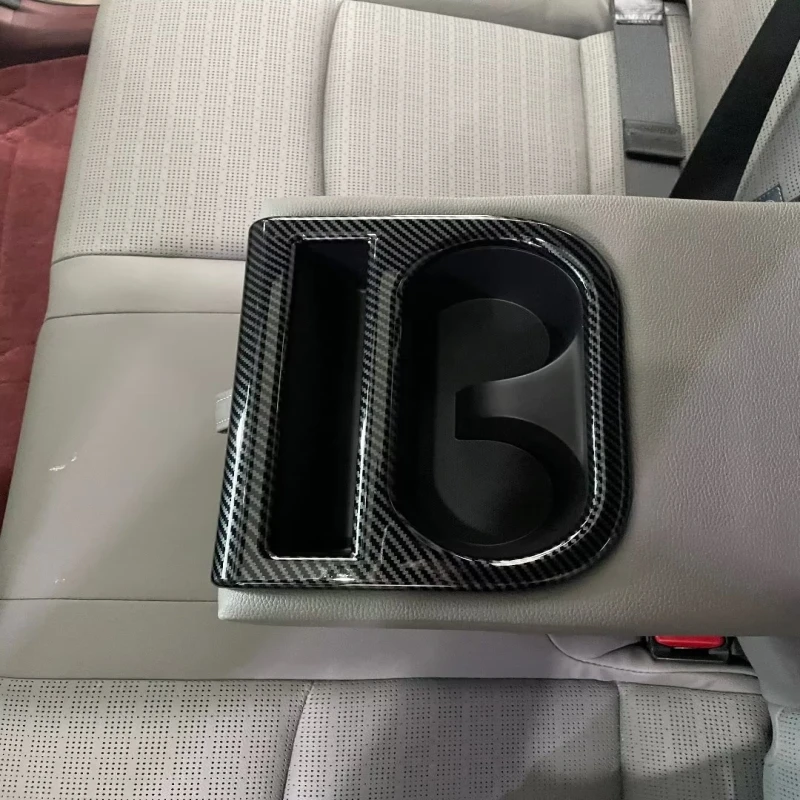 

For Toyota BZ4X EA10 2022 2023 Car ABS carbonfiber Rear Seat Water Cup Holder Cover Trim Sticker Interior Accessories