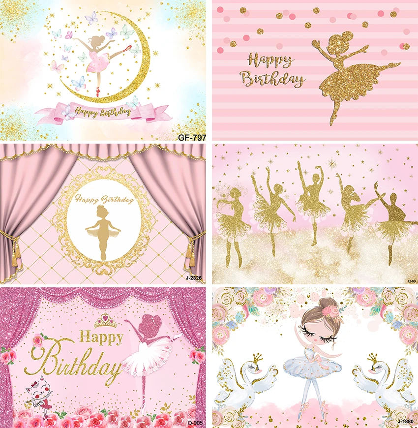 

Ballet Backdrop for Girls Ballerina Baby Shower Photography Background Swan Girls Tutu Birthday Party Decorations Banner