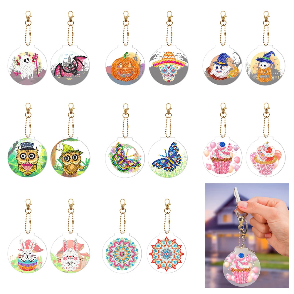 

2 шт., набор для женских брелоков с кристаллами