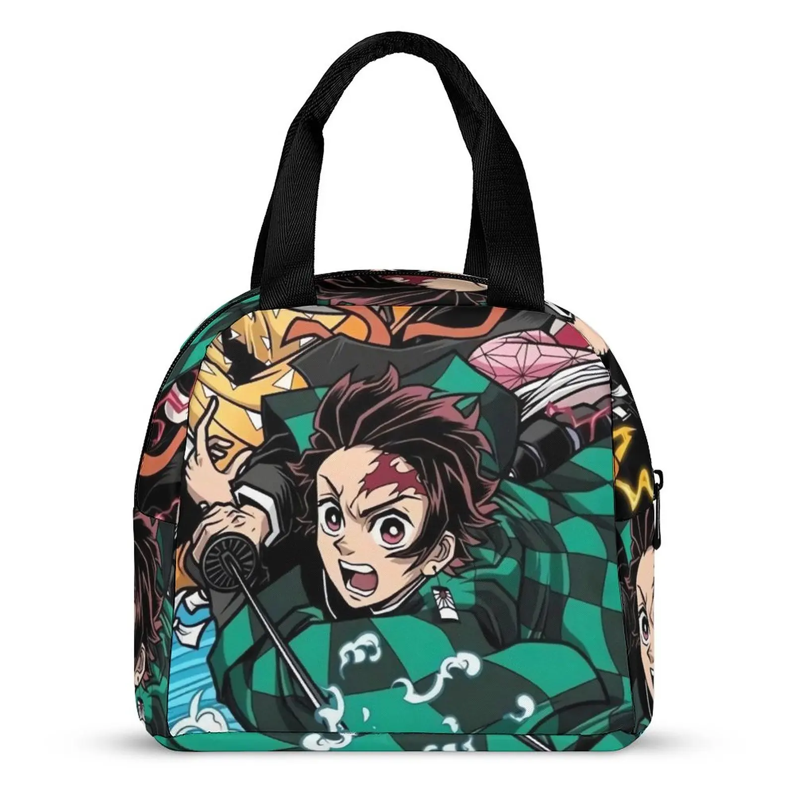 

Demon Slayer Anime Lunch Bag Kimetsu No Yaiba Casual Lunch Box Child Office Convenient Cooler Bag Oxford Print Tote Food Bags
