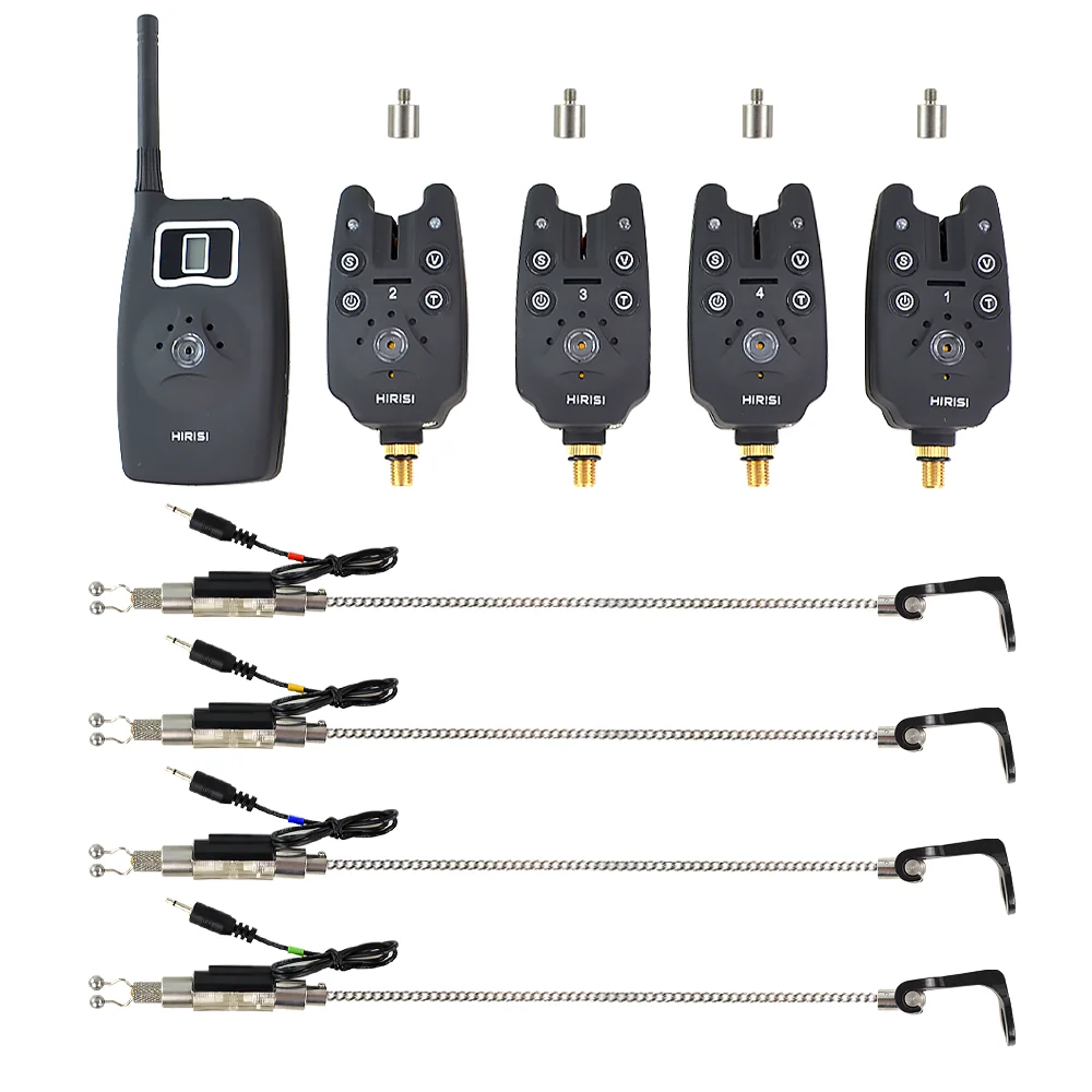 Wireless fishing bite alarm 1+4 set with 4pcs illuminated swinger in  EVA case for carp fishing B1203S enlarge