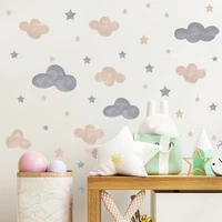 watercolor cloud stars stickers for kids room decor bedroom decoration wall stickers pvc wall decals wallpapers for home decor