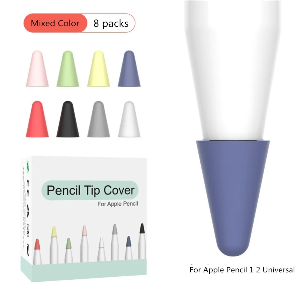 

8pcs Silicone Replacement Tip Case for Apple Pencil 1 2 Touchscreen Stylus Pen Case Nib Protective Cover Skin for Apple Pencil