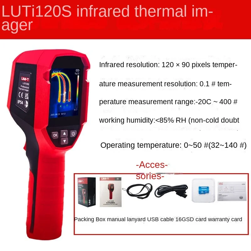 

UNI-T Uti120s Infrared Thermal Imager Resolution 120x90 Handheld Temperature Thermal Imager PCB Circuit Industrial Test