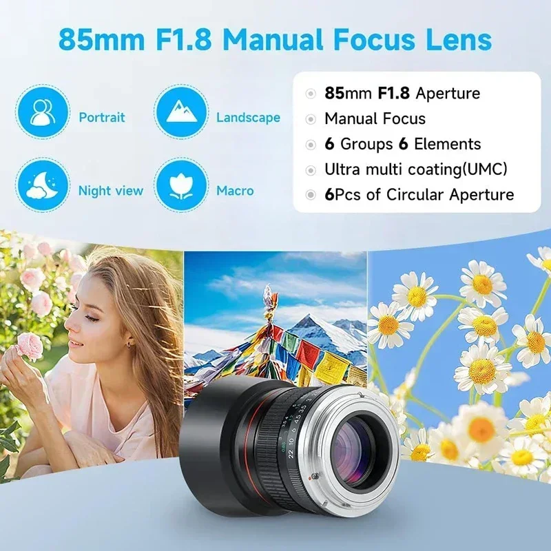 Lightdow 85 мм F1.8 ручной телеобъектив для Canon | AliExpress
