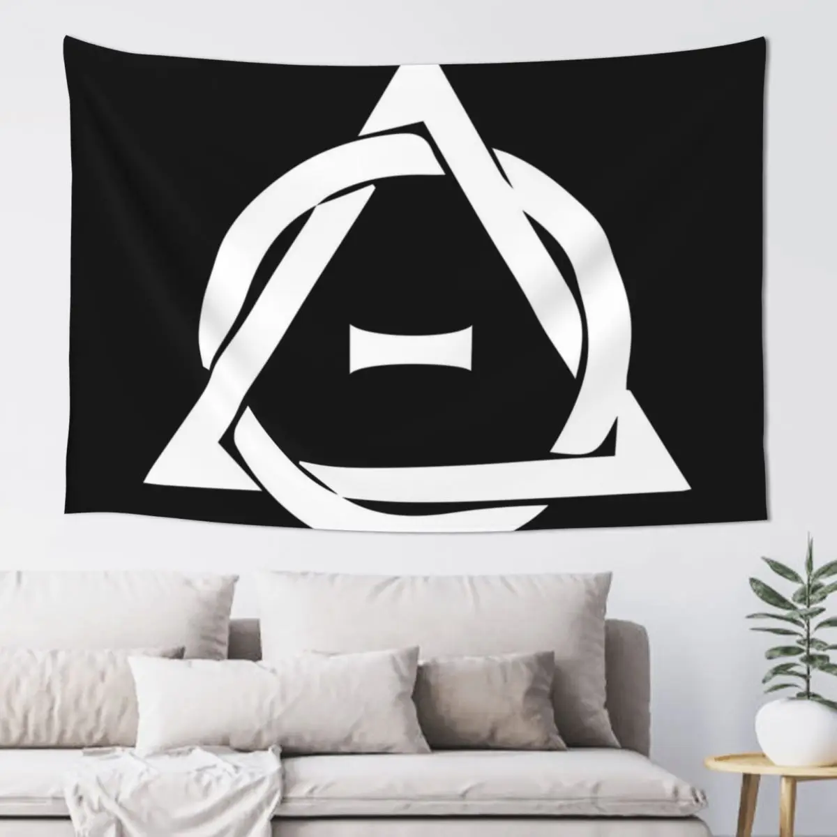 PD (ytb) Theta-Delta Therian Символ БЕЛЫЙ гобелен Декоративная настенная роспись Декор