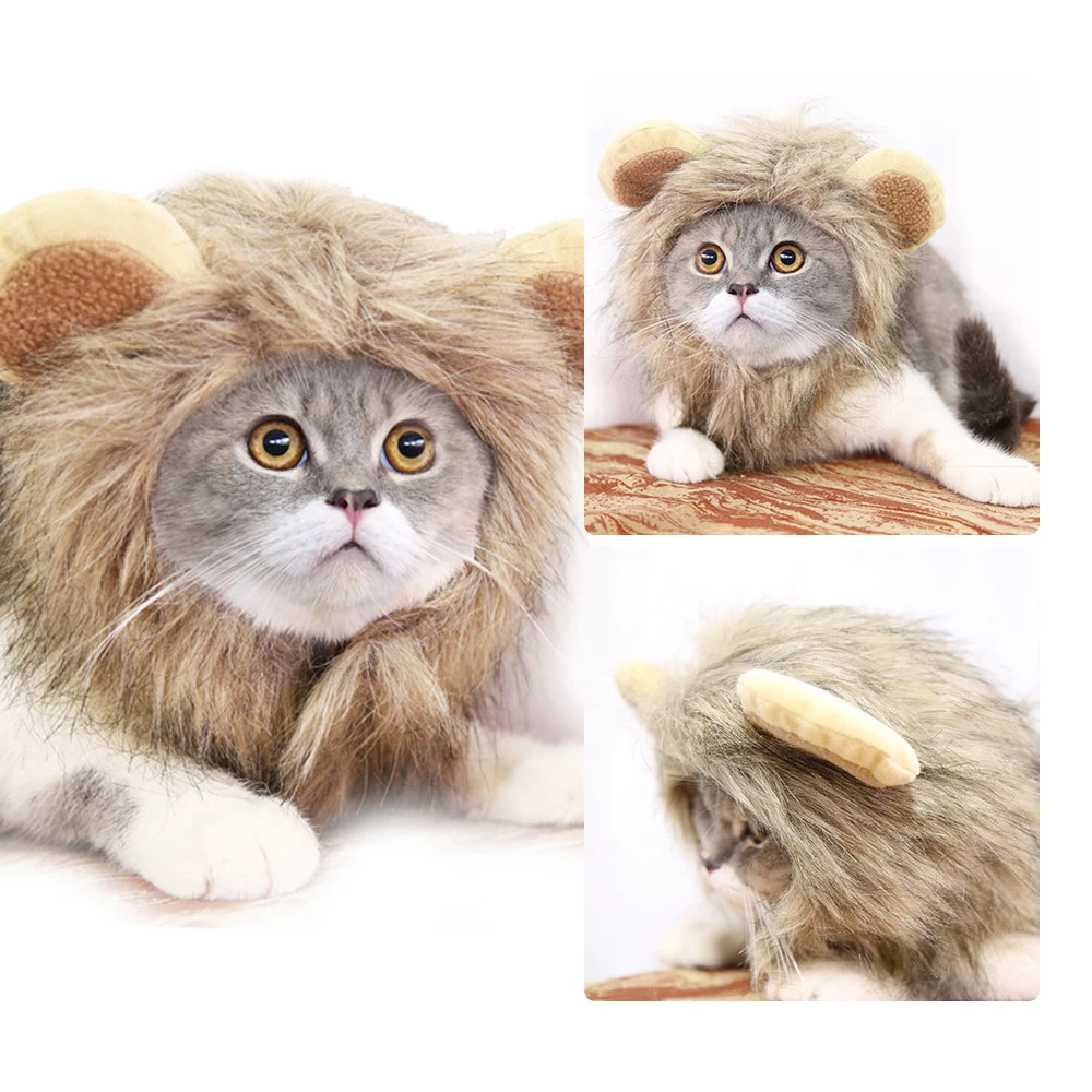 Милый костюм кошки искусственный парик шляпа для собак и кошек маленькой собаки