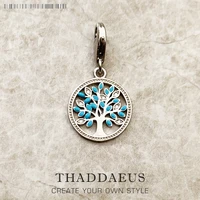 blue tree charm europe style club jewelry romantic gift in 925 sterling silver