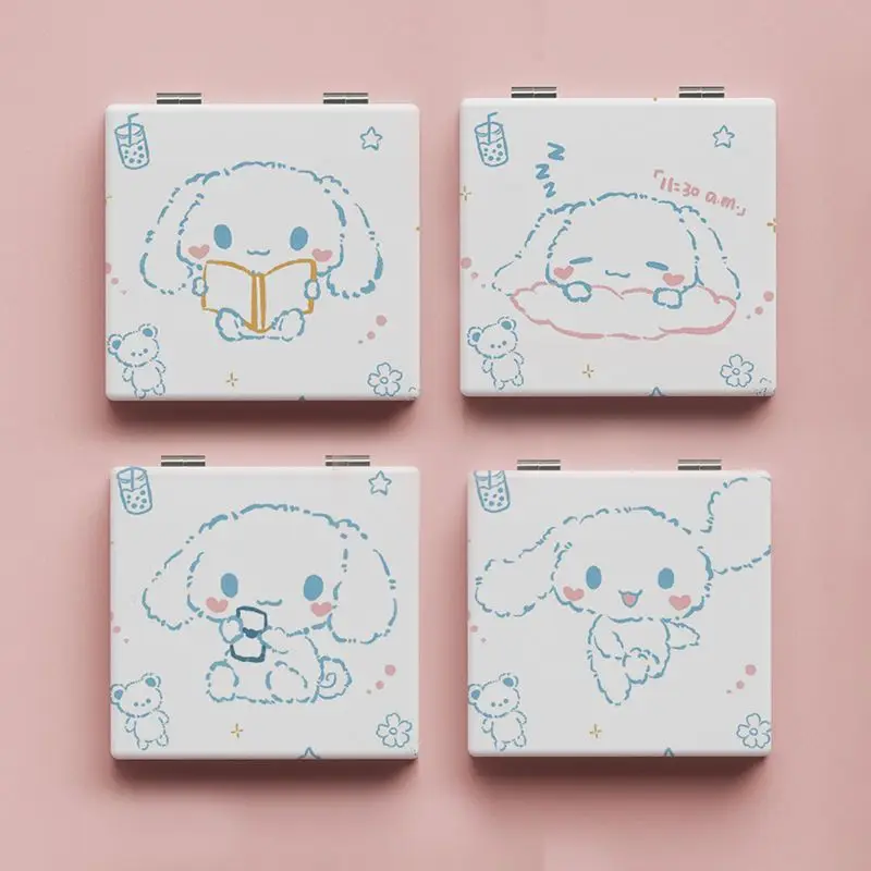 

Kawaii Anime Sanrio Cinnamoroll Cute Cartoon Character Girly Heart Double-Sided Portable Makeup Mirror Toy for Girls