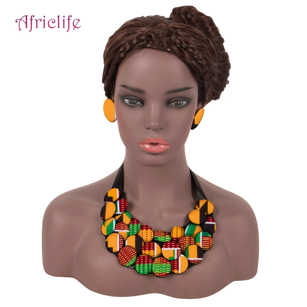 Ожерелье с нагрудником и серьги в африканском стиле комплект ювелирных изделий
