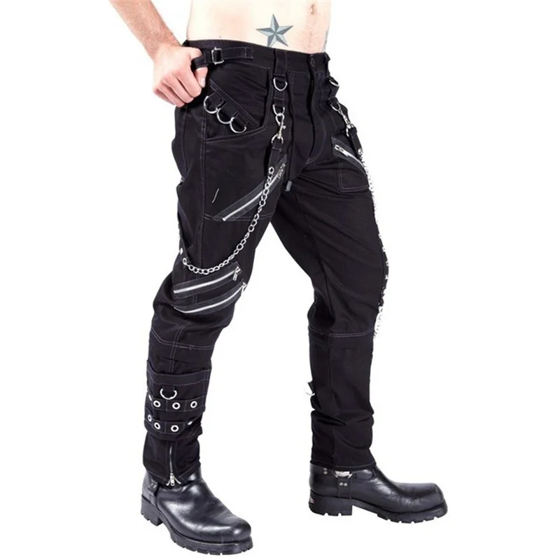 

Spring Autumn Mens Harajuku Punk Cargo Pants With Multi Zippers Man Vintage Gothic Techwear Sweatpants Streetwear Joggers