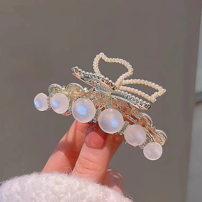 

2022 New Elegant Opals Hair Claw Clips For Women Butterfly Shark Clip Crab Hairpins Headdress Girls Fashion Hair Accessories