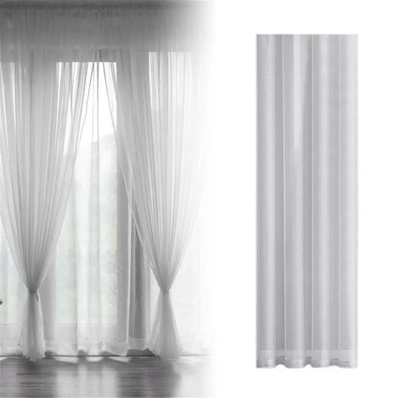 

Sheer Curtains White Natural Sheer Window Hanging Living Room Gauze Drape Panel Modern Voile Light Filtering Sheer Home Decor