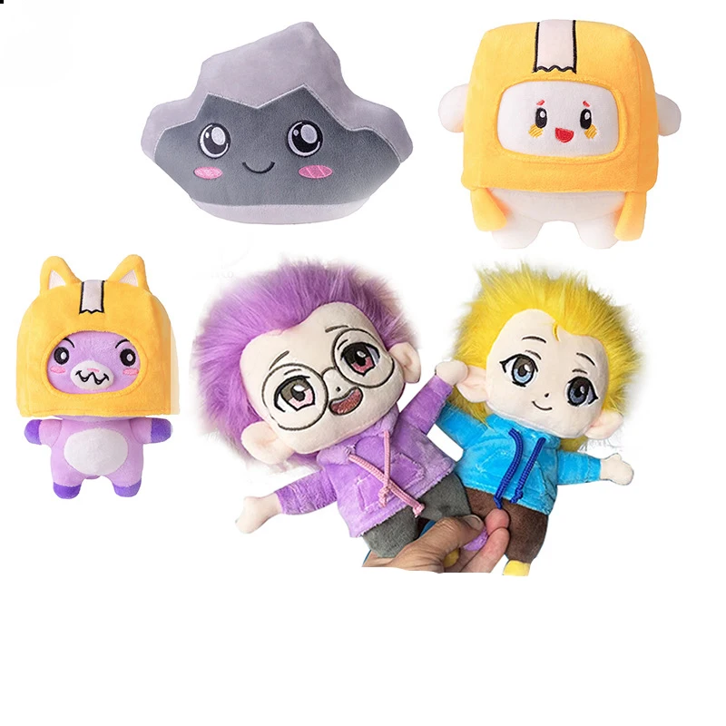 

LankyBox Plush Bundle LankyBox Toys Set Kawaii Plushie Lanky Box Favorite Funny Cute Justin Adam Purple Blue Plush Clothes Doll