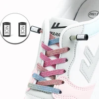fashion nice no tie shoelaces elastic laces sneakers colorful flat shoe laces without ties kids adult glitter shoelace for shoes