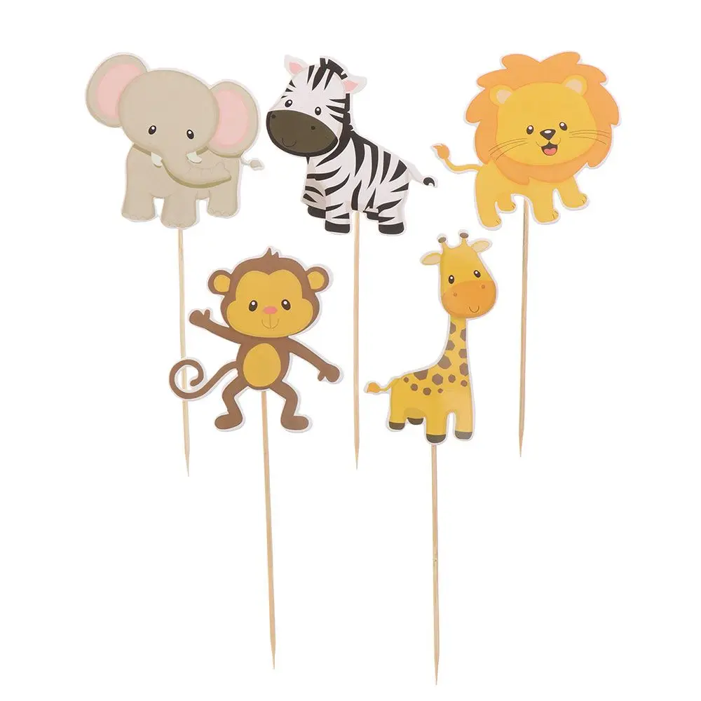 Темы бумажных лесных существ топперы для кексов лес животные тортов медиаторы