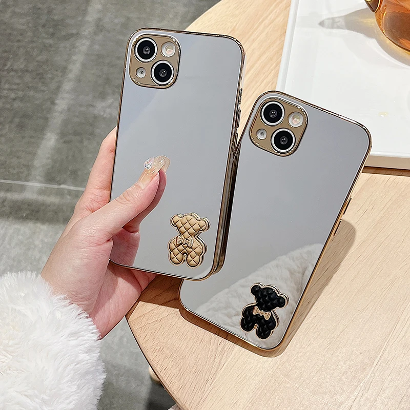 

Soft Silicone Bumper Phone Back Cases NEW Mirror Case for IPhone 13 12 11 Pro MAX 8 7 Plus X XS Max XR Case Cover Funda Coque