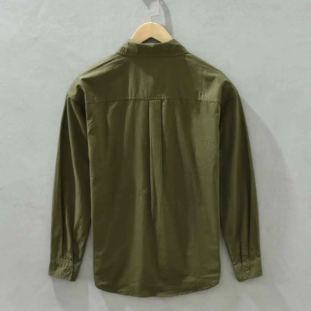 Oversize Long Sleeve Shirts Men Trendy All-match Causal Retro Chic Outerwear Male Classic Basic Daily Camisa